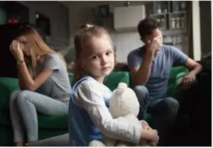 Two parents fighting over custody of their daughter.