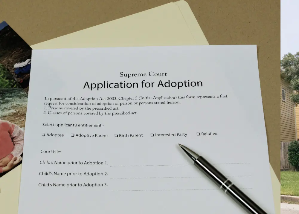 Application papers for adoption.